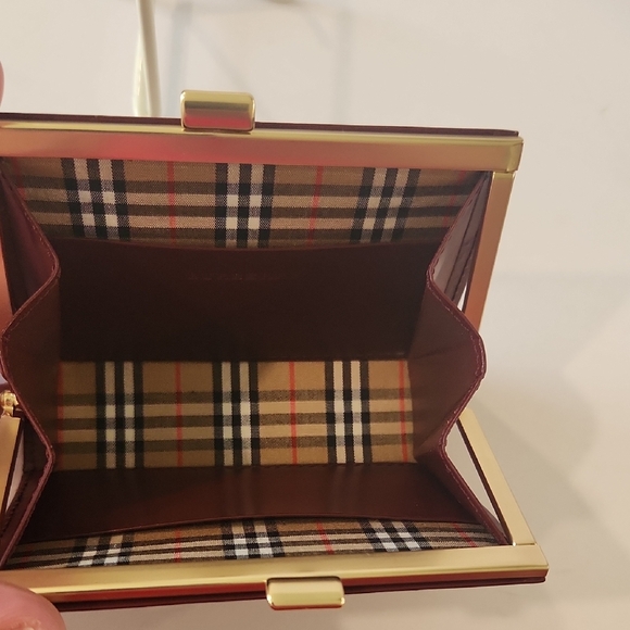 Burberry Burgundy Leather Card Holder/Coin Case - Picture 7 of 11
